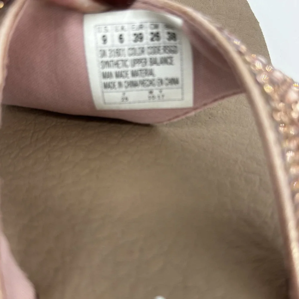 Women Sz 9 UK6 Eu39Skechers VinyasaStone Candy Thong Sandals Rose GoldRhinestone